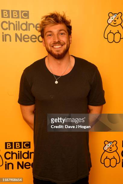 Sam Thompson backstage at BBC Children in Need's 2019 Appeal night at Elstree Studios on November 15, 2019 in Borehamwood, England.