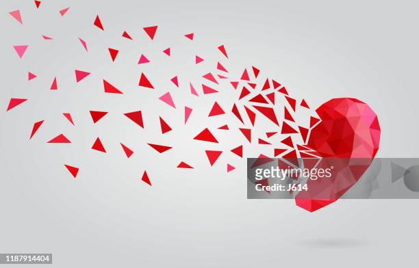 triangles forming a heart - broken stock illustrations