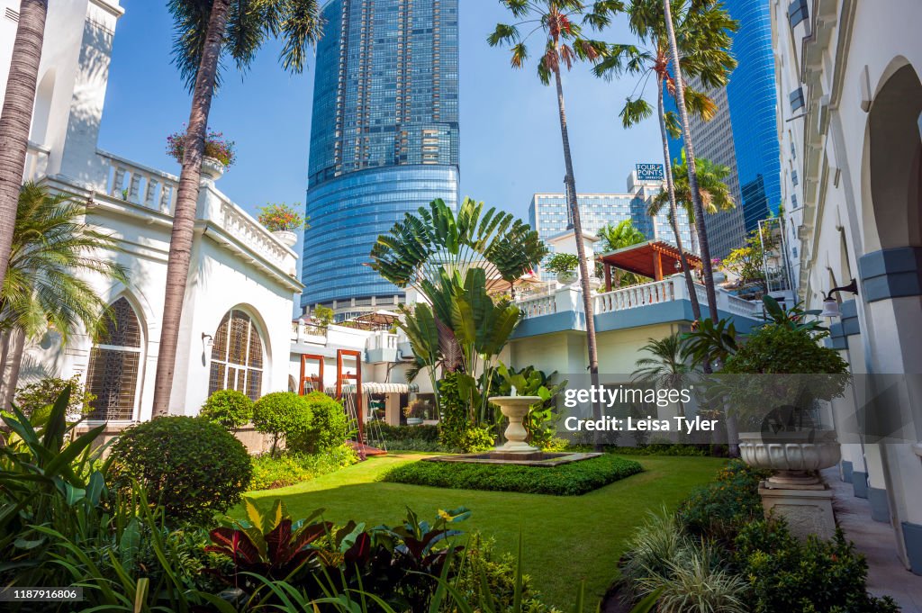 The gardens of the Hotel Majapahit, a historical hotel built...