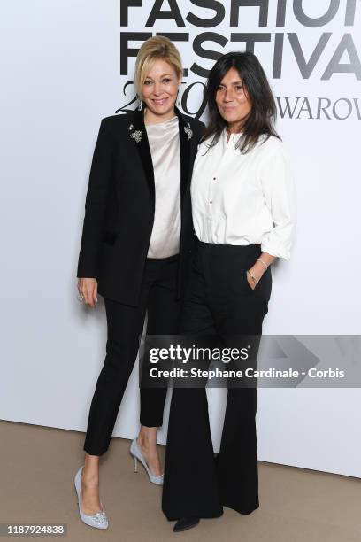 Nadja Swarovski and Emmanuelle Alt attends Vogue Fashion Festival Photocall At Hotel Potocki In Paris on November 15, 2019 in Paris, France.