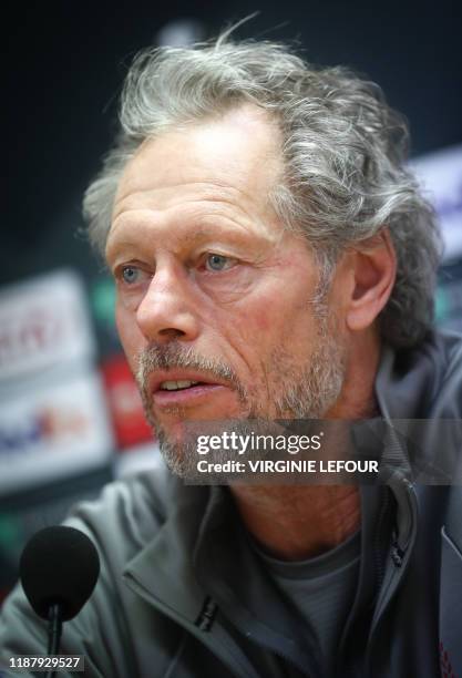 Standard's head coach Michel Preud'homme pictured during a press conference of Belgian soccer team Standard de Liege, Wednesday 11 December 2019 in...