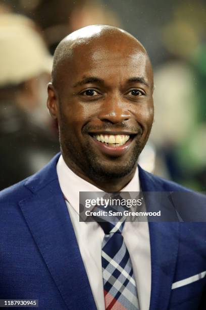 DaMarcus Beasley smiles at a pre-game ceremony prior to the CONCACAF Nations League match between the United States and Canada at Exploria Stadium on...