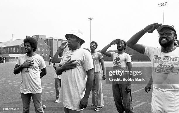 Lou Rawls during WWRL Radio Station vs CBS Philadelphia International's "Let's Clean Up The Ghetto" Team - May 17, 1977 at Brooklyn College in...