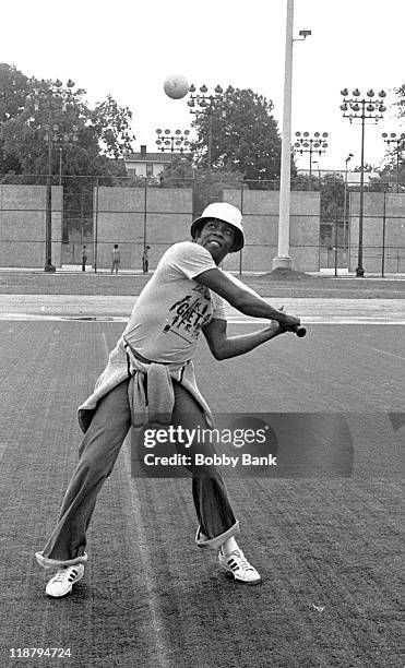 Lou Rawls during WWRL Radio Station vs CBS Philadelphia International's "Let's Clean Up The Ghetto" Team - May 17, 1977 at Brooklyn College in...