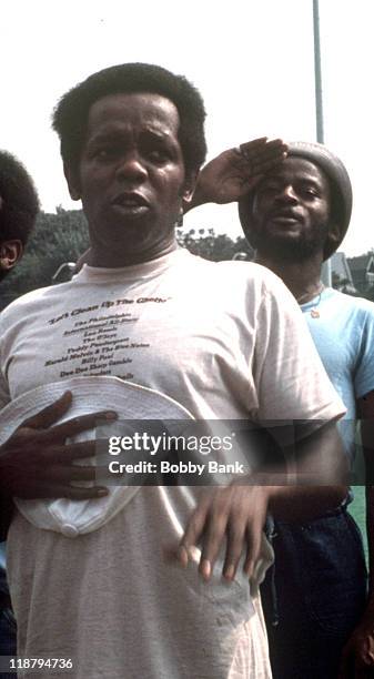 Lou Rawls during WWRL Radio Station vs CBS Philadelphia International's "Let's Clean Up The Ghetto" Team - May 17, 1977 at Brooklyn College in...