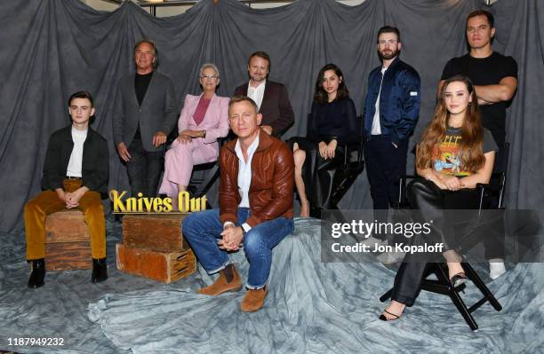 Jaeden Martell, Don Johnson, Jamie Lee Curtis, Rian Johnson, Daniel Craig, Chris Evans, Ana de Armas, Michael Shannon and Katherine Langford attend...