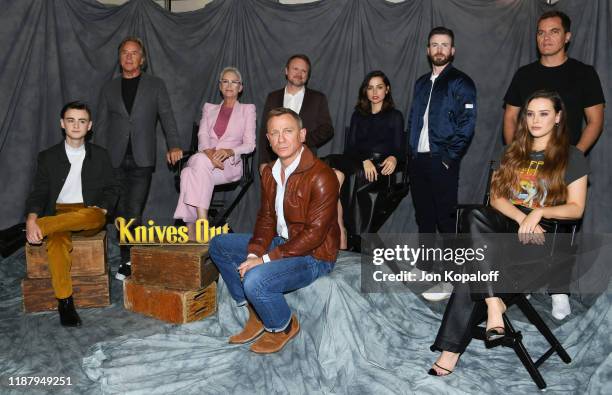 Jaeden Martell, Don Johnson, Jamie Lee Curtis, Rian Johnson, Daniel Craig, Chris Evans, Ana de Armas, Michael Shannon and Katherine Langford attend...