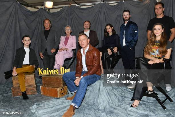 Jaeden Martell, Don Johnson, Jamie Lee Curtis, Rian Johnson, Daniel Craig, Chris Evans, Ana de Armas, Michael Shannon and Katherine Langford attend...