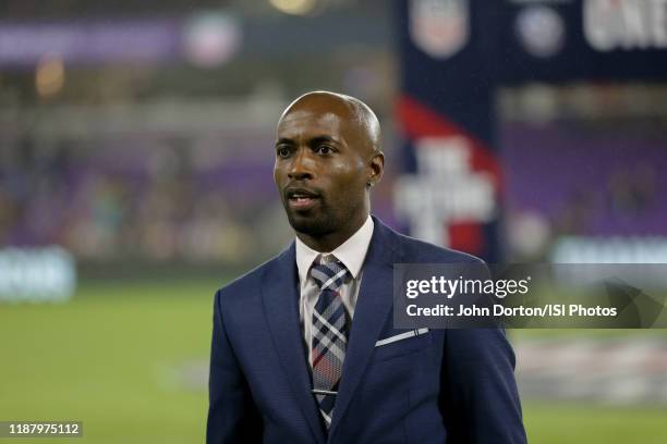 DaMarcus Beasley retired USMNT player being honored during a game between Canada and USMNT at Exploria Stadium on November 15, 2019 in Orlando,...