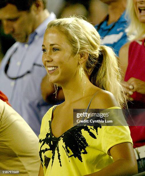 Bec Cartwright during 2005 Australian Open - Men's Singles - Semi Final -Lleyton Hewitt vs Andy Roddick at Melbourne Park in Melbourne, Australia.