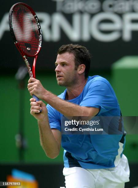 France's Marc Gicquel during his second round loss to USA's Andy Roddick at the 2007 Australian Open at Melbourne Park in Melbourne, Australia on...