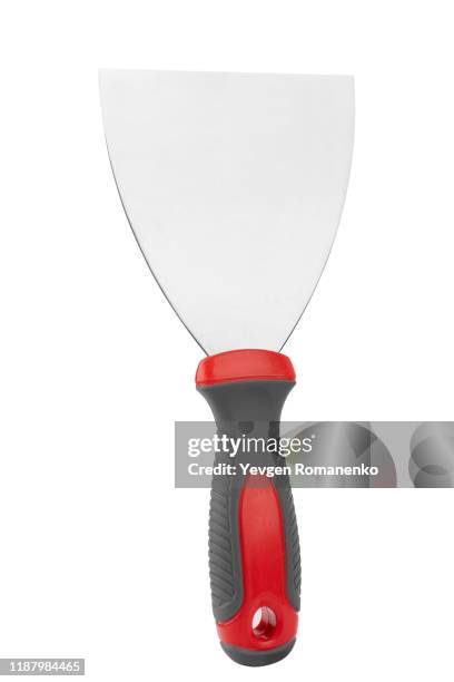 putty knife isolated on white background - truelle photos et images de collection