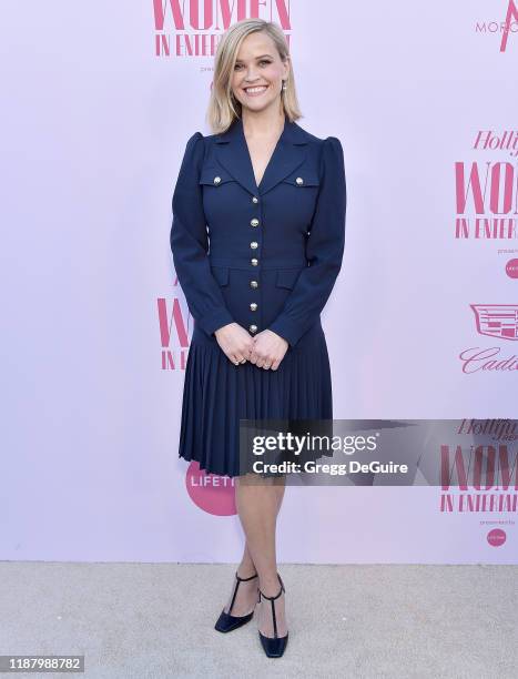 Reese Witherspoon arrives at The Hollywood Reporter's Annual Women in Entertainment Breakfast Gala at Milk Studios on December 11, 2019 in Hollywood,...