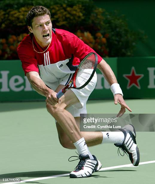 Marat Safin pulls out a 7-5, 1-6, 4-6, 6-0, 7-5 victory over Todd Martin at the Australian Open, Melbourne, January 23, 2004.