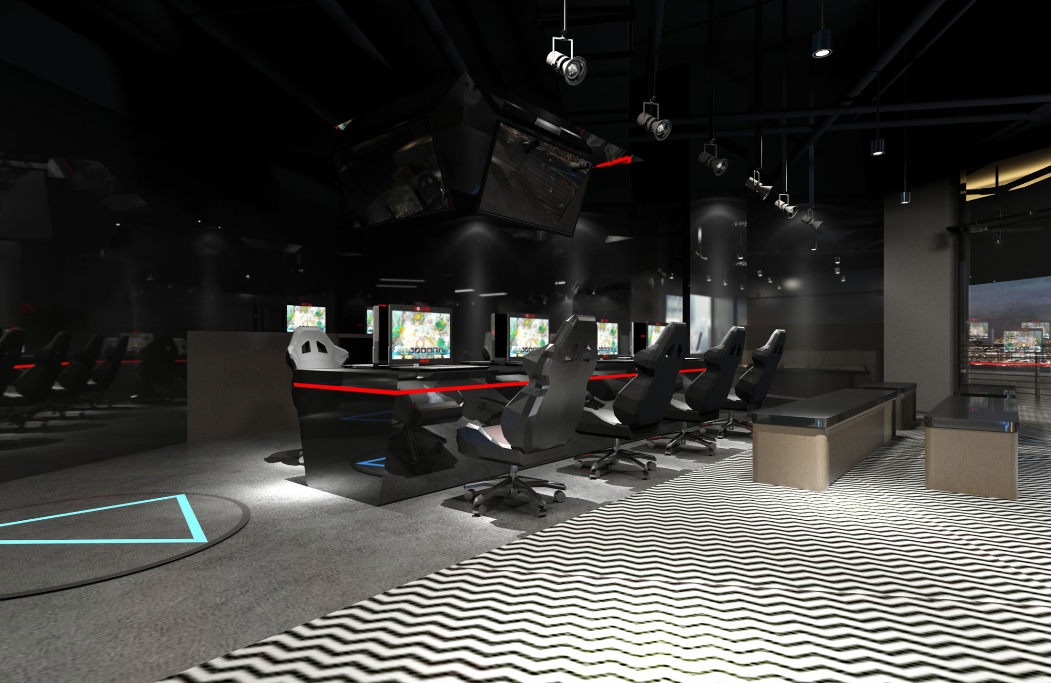 modern gaming cafe