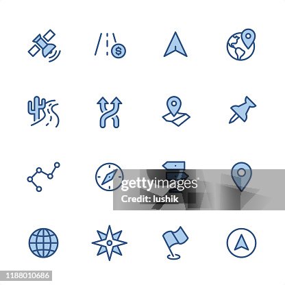 Navigation - Pixel Perfect blue outline icons Navigation - Pixel Perfect blue outline icons