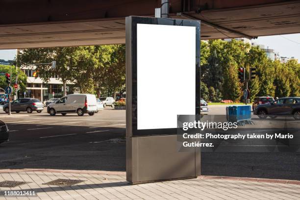 blank advertisement panel at street - street poster stock pictures, royalty-free photos & images