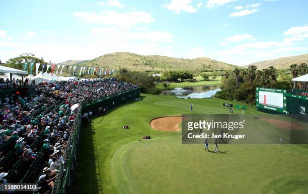 General view of play during the third round of the Nedbank Golf Challenge hosted by Gary Player at Gary Player CC on November 16, 2019 in Sun City,...