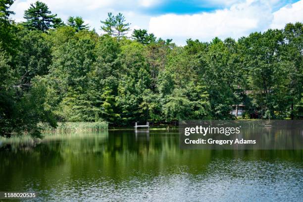 pocono mountain lake in the summer - poconos pennsylvania stock pictures, royalty-free photos & images