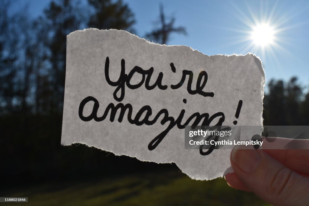 Hand Written You Are Amazing Note High-Res Stock Photo - Getty Images