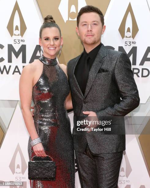 Gabi Dugal and Scotty McCreery attend the 53nd annual CMA Awards at Bridgestone Arena on November 13, 2019 in Nashville, Tennessee.