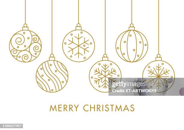 ilustraciones, imágenes clip art, dibujos animados e iconos de stock de bolas de navidad - decoración de navidad