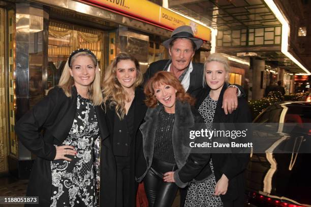 Cast members Caroline Sheen, Chelsea Halfpenny, Bonnie Langford, David Hasselhoff and Natalie McQueen pose with KITT from Knight Rider at the gala...