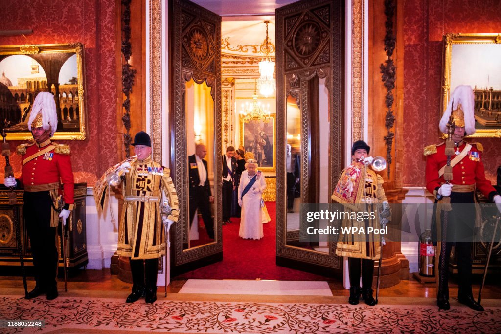 Royals Attend A Reception For The Diplomatic Corps At Buckingham Palace