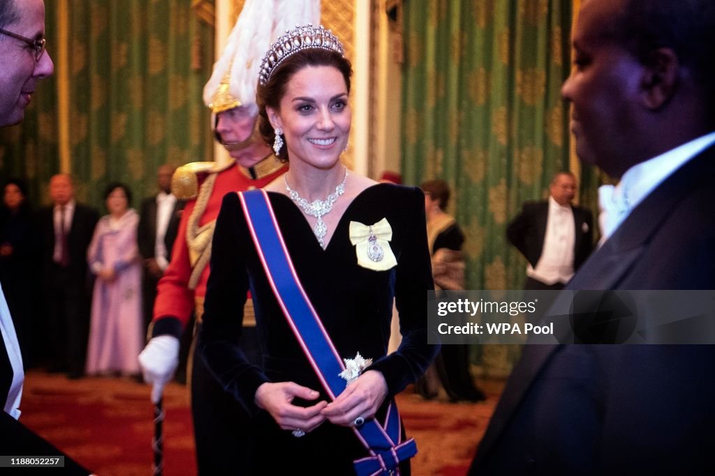 Royals Attend A Reception For The Diplomatic Corps At Buckingham Palace