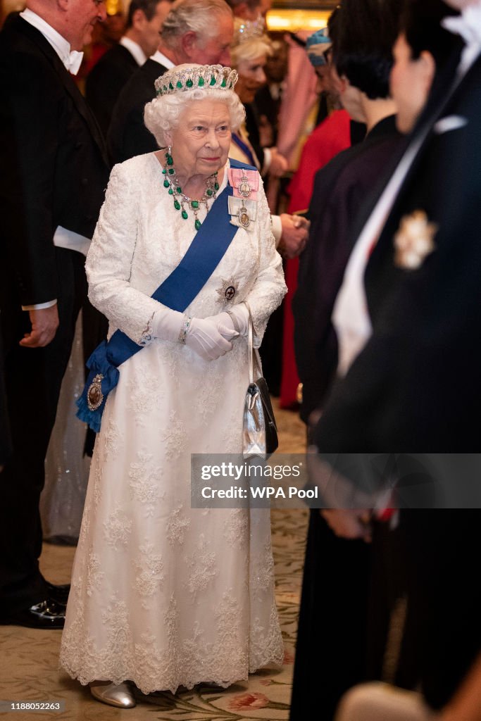 Royals Attend A Reception For The Diplomatic Corps At Buckingham Palace