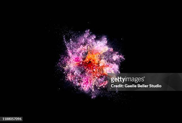 colorful powder explosion - powder explosion stock pictures, royalty-free photos & images