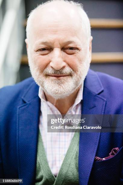 American writer Andre Aciman poses at the presentation of his new book "Cercami" on November 16, 2019 in Sesto San Giovanni, Italy.