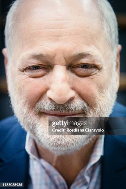 American writer Andre Aciman attends the presentation of his new book "Cercami" on November 16, 2019 in Sesto San Giovanni, Italy.