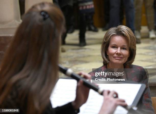 - Bezoek van de Koningin Mathilde aan het Koninklijk Conservatorium Brussel - Visite de la Reine Mathilde au Conservatoire Royal de Bruxelles * Salle...