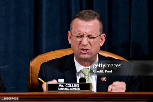 Ranking member Rep. Doug Collins speaks during a House Judiciary Committee markup hearing on the Articles of Impeachment against President Donald...