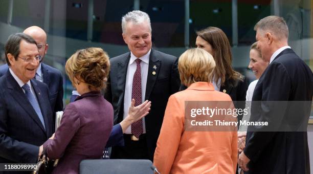 Cyprus President Nikos Anastasiadis is talking with the President of the European Council Charles Michel, the Austrian Chancellor Brigitte Bierlein,...