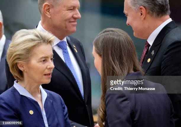 President of the European Commission Ursula von der Leyen is talking with the Romanian President Klaus Werner Iohannis, the Finnish Prime Minister...