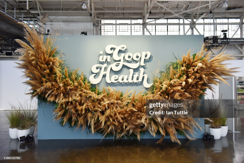 Goop Summit R Signage is seen during the In goop Health Summit San Francisco 2019 ...