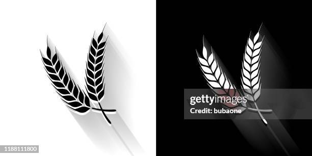 barley black and white icon with long shadow - barley stock illustrations