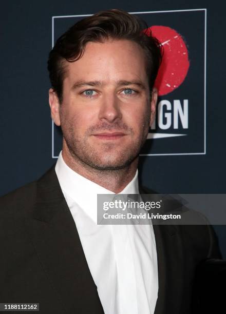 Armie Hammer and Elizabeth Chambers attend the Go Campaign's 13th Annual Go Gala at NeueHouse Hollywood on November 16, 2019 in Los Angeles,...