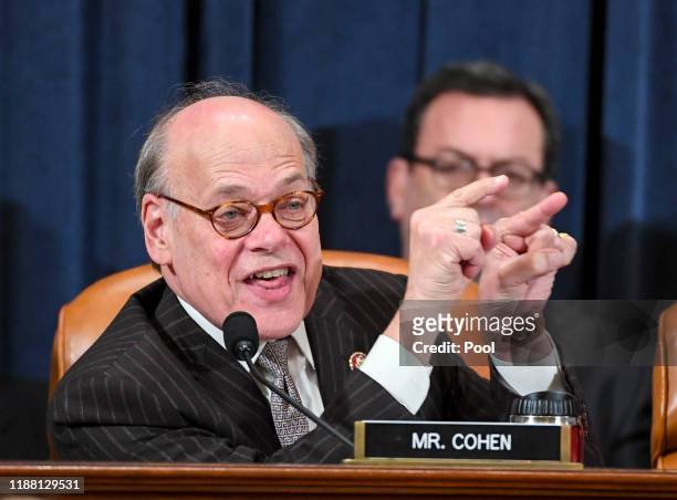 Representative Steve Cohen, a Democrat from Tennessee, makes a point during a House Judiciary Committee markup of Articles of Impeachment against...