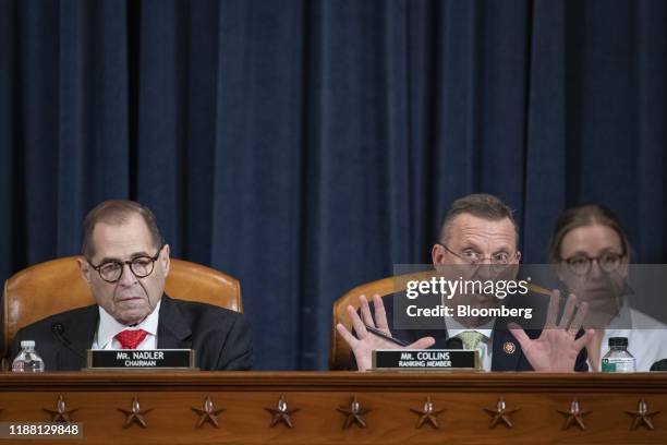 Representative Doug Collins, a Republican from Georgia and ranking member of the House Judiciary Committee, right, speaks as Representative Jerry...