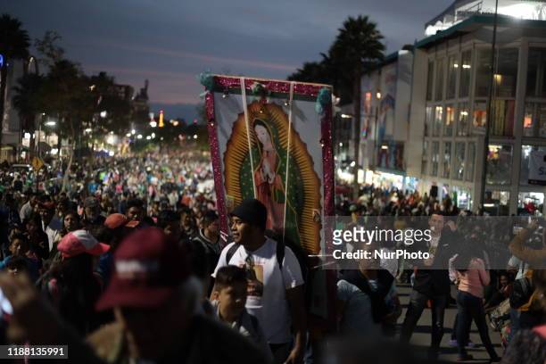 Thousands of Catholics flock to the basilica in Mexico City to celebrate the day of the Virgin of Guadalupe in Mexico City, Mexico, on 12 December...