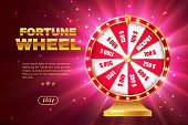 Fortune wheel game landing page 3d template