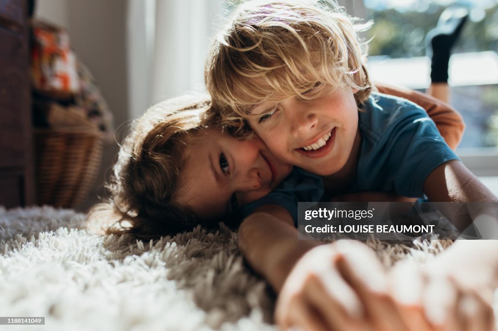Australian Brother and Sister Relax in the Sun