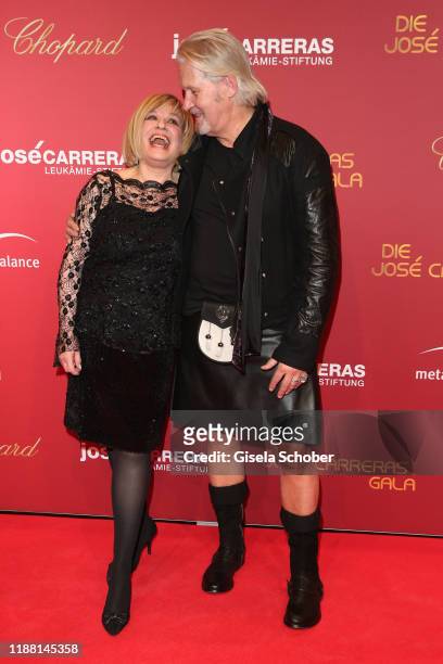 Singer Mary Roos and Johnny Logan during the 25th annual Jose Carreras Gala on December 12, 2019 at Messe Leipzig in Leipzig, Germany.