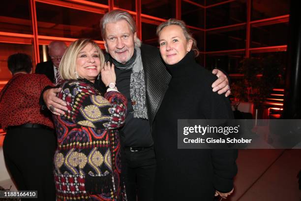 Singer Mary Roos and Johnny Logan and his partner Tanja Surmann during the 25th annual Jose Carreras Gala after party on December 12, 2019 at Messe...