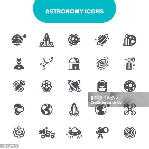 astronomy icons - mars rover stock illustrations