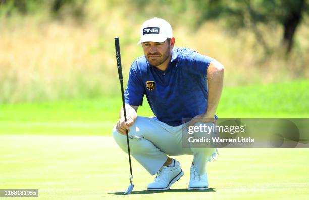 Louis Oosthuizen putts on the 5th green during the fourth round of the Nedbank Golf Challenge hosted by Gary Player at the Gary Player CC on November...