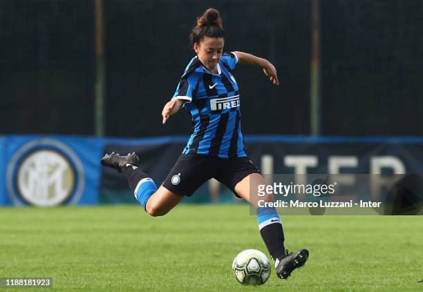 Martina Brustia of FC Internazionale in action during the Women Serie A match between FC Internazionale and Orobica at Campo Sportivo F. Chinetti on...